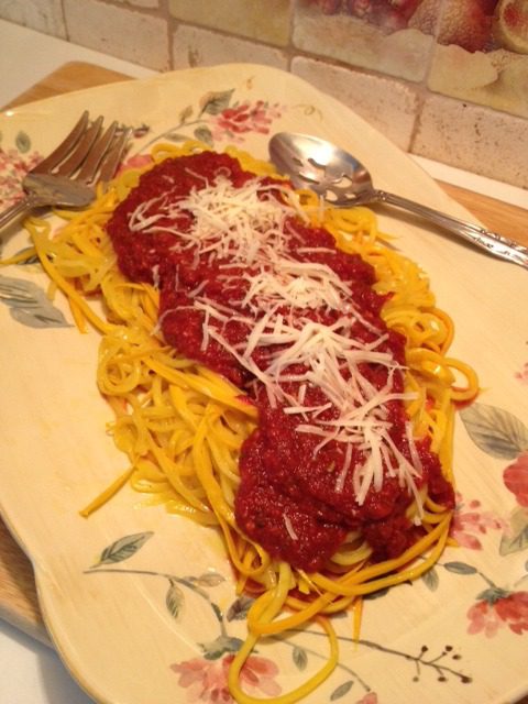 Yellow Summer Squash Pasta and Sauce