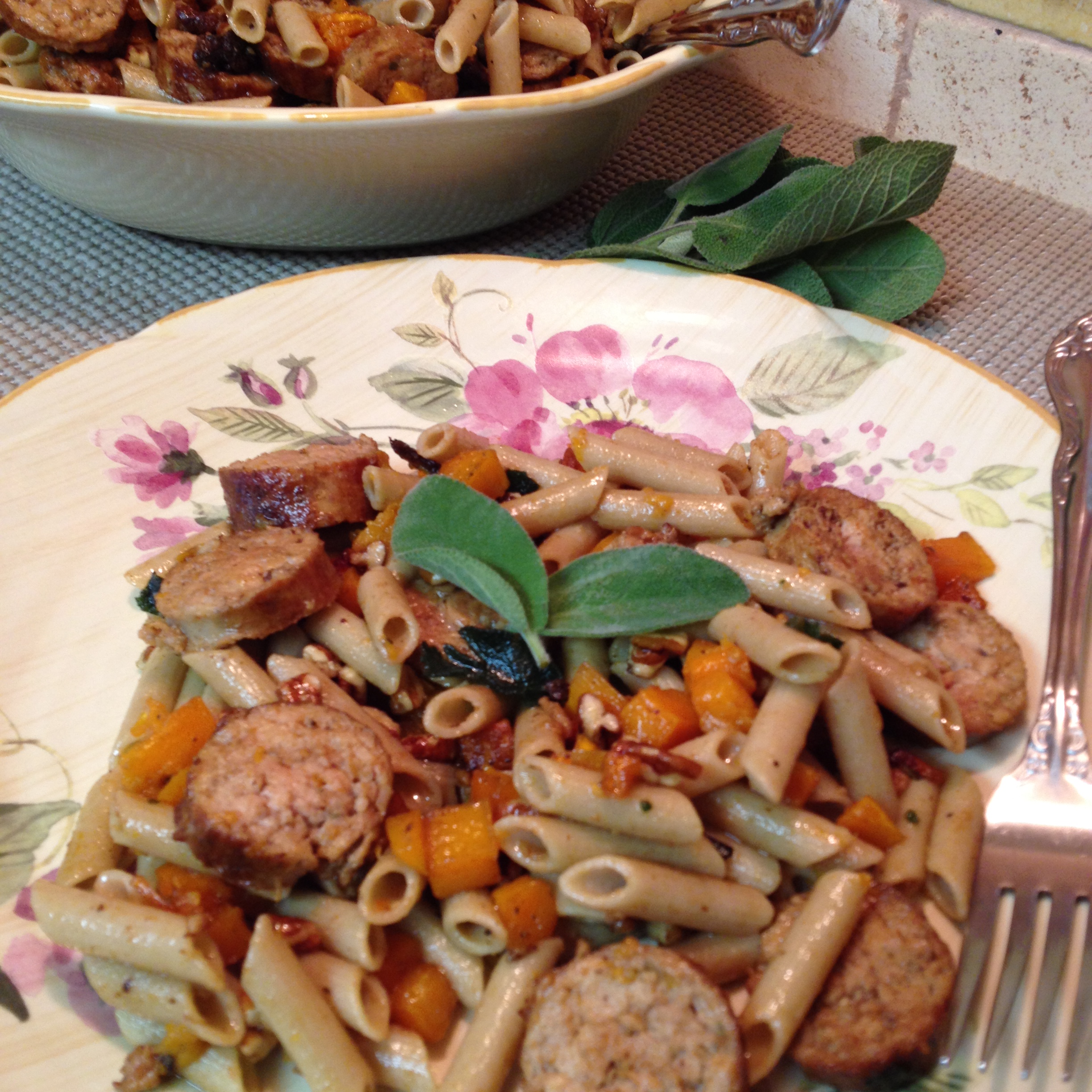 Roasted Butternut Squash & Sausage with Gluten-Free Penne Pasta
