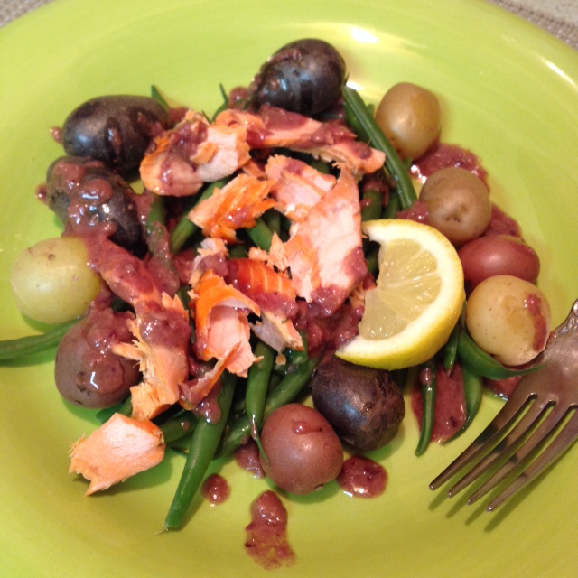 Mediterranean Salmon Salad with Olive Dressing