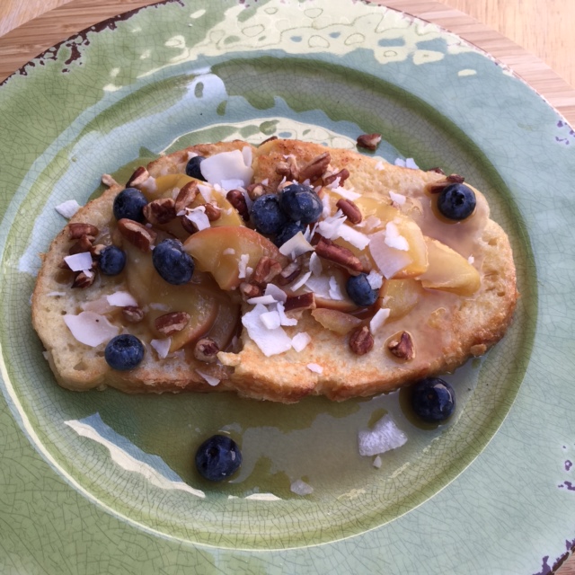 Apple-Berry Topped Sourdough French Toast