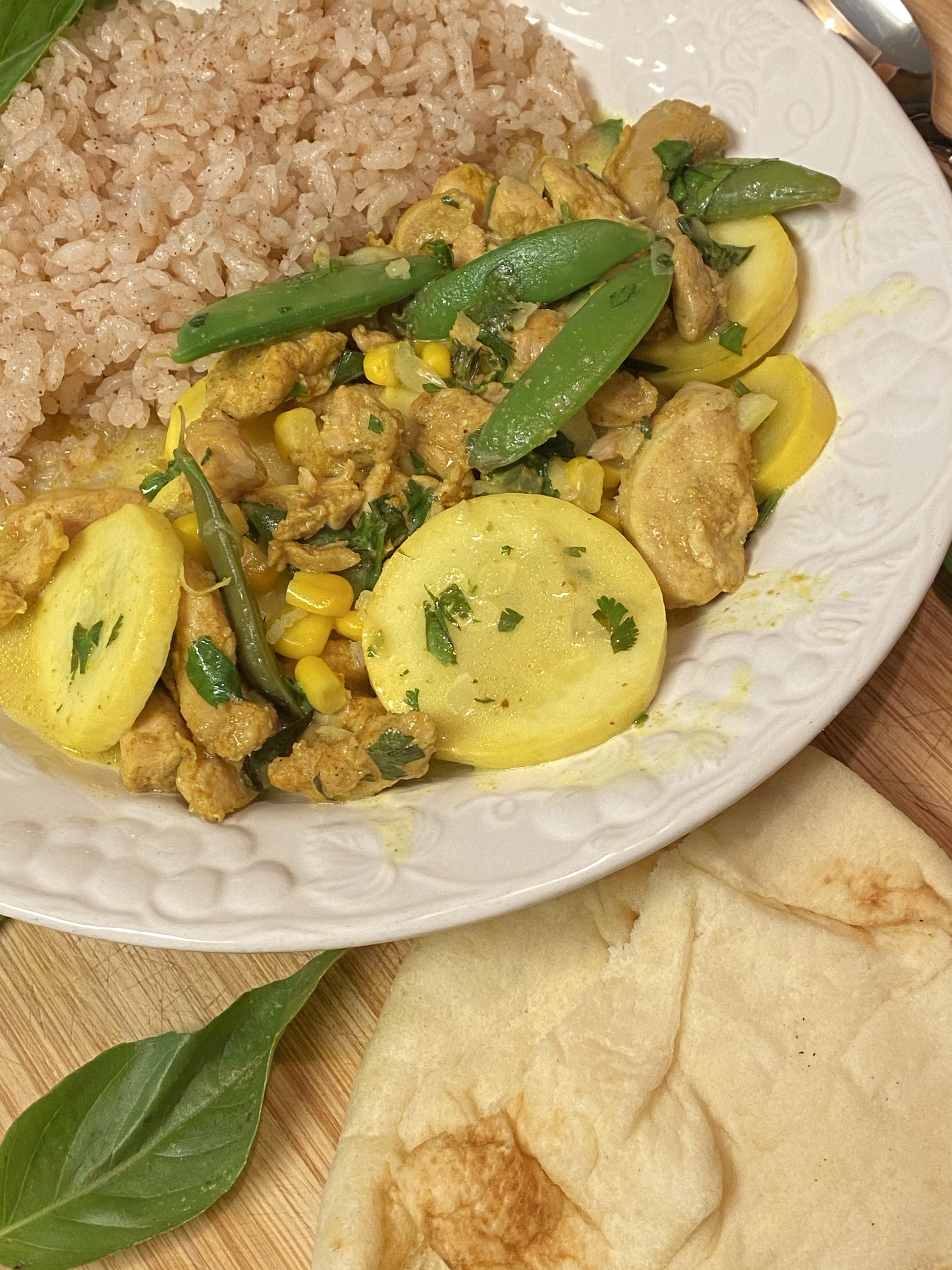 Coconut Basil Chicken Curry with Vegetables