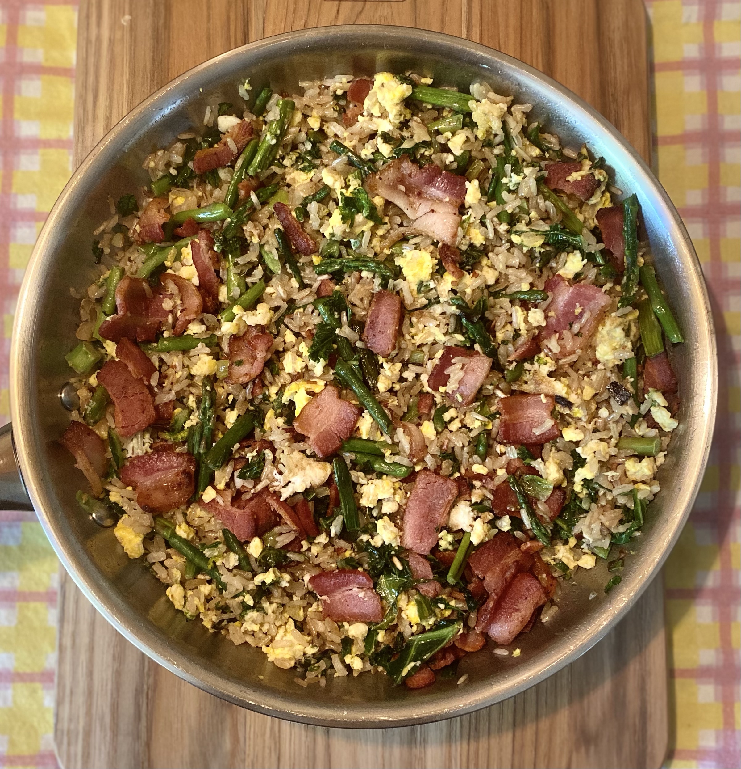 One Skillet Big Green Fried Rice With Pork