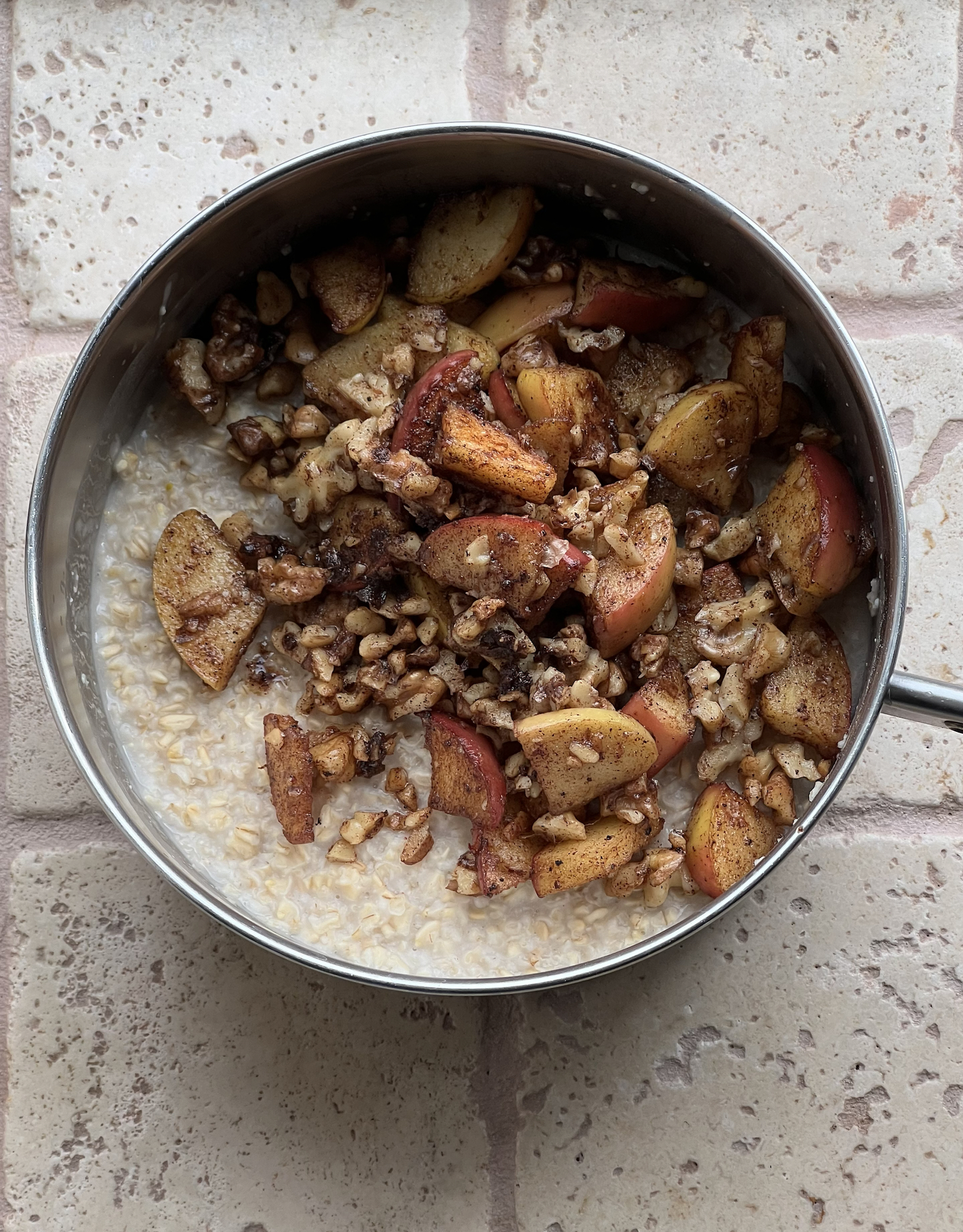 Oatmeal With Brown Butter Apples And Walnuts