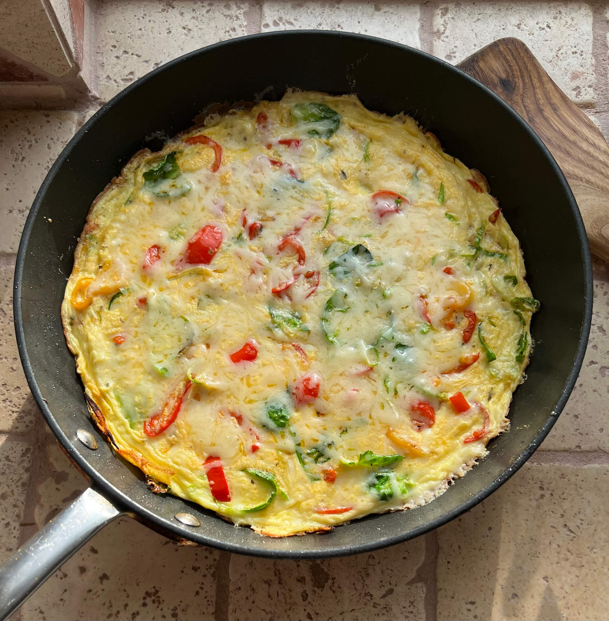 Cajun Spiced Brussels Sprouts And Sweet Pepper Frittata