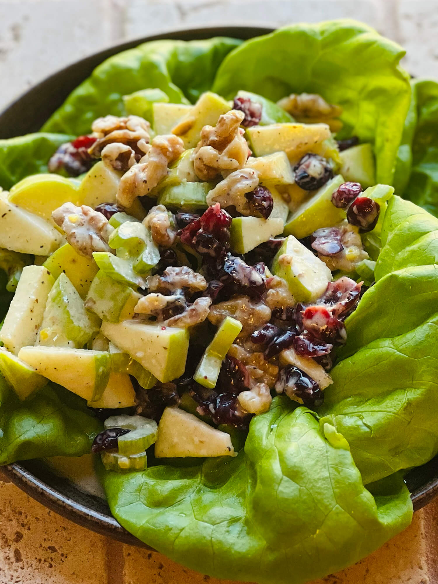 Apple Celery And Cranberry Salad With A Creamy Lemon Vinaigrette