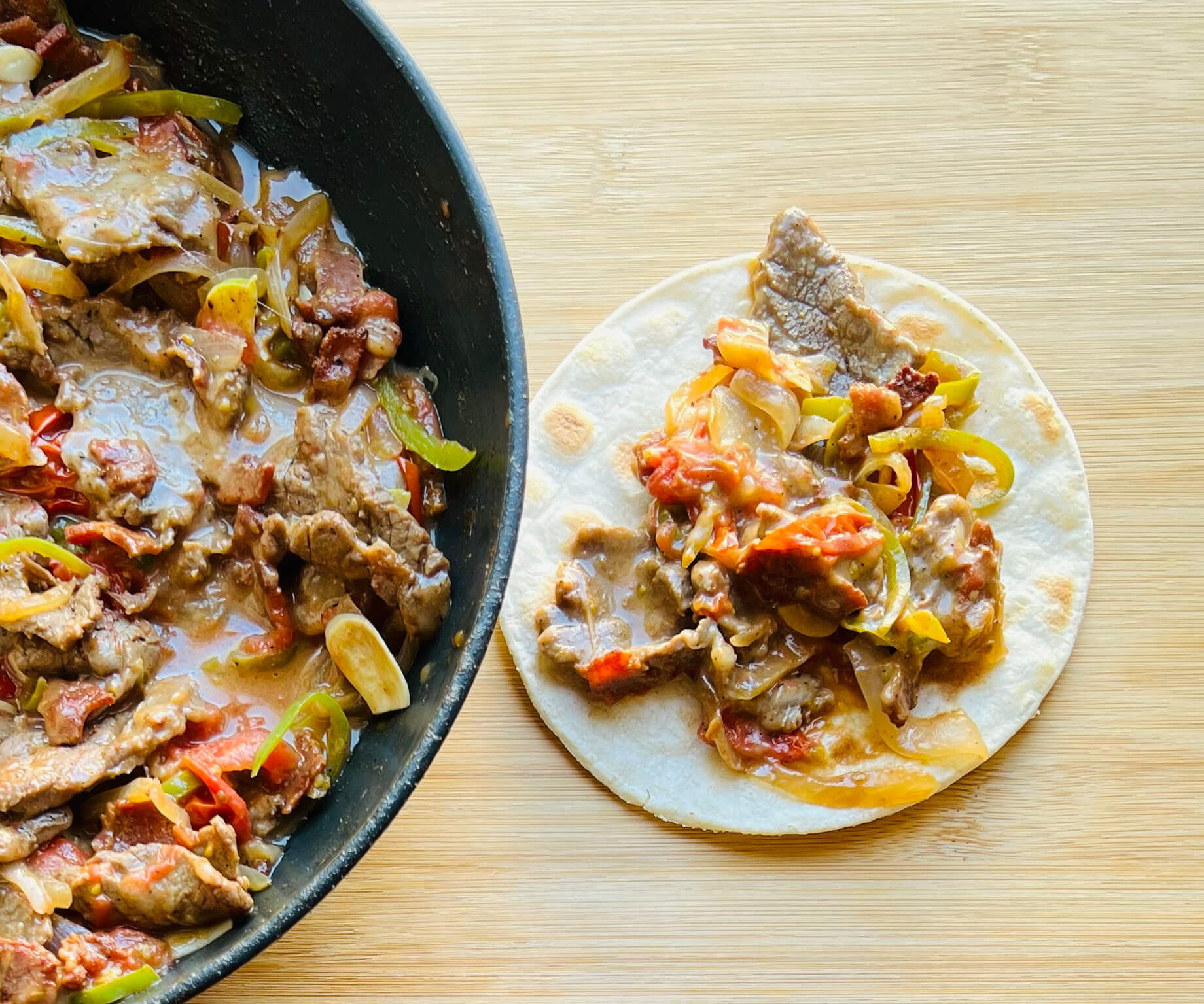 Steak And Bacon Tacos - Tacos De Alambre