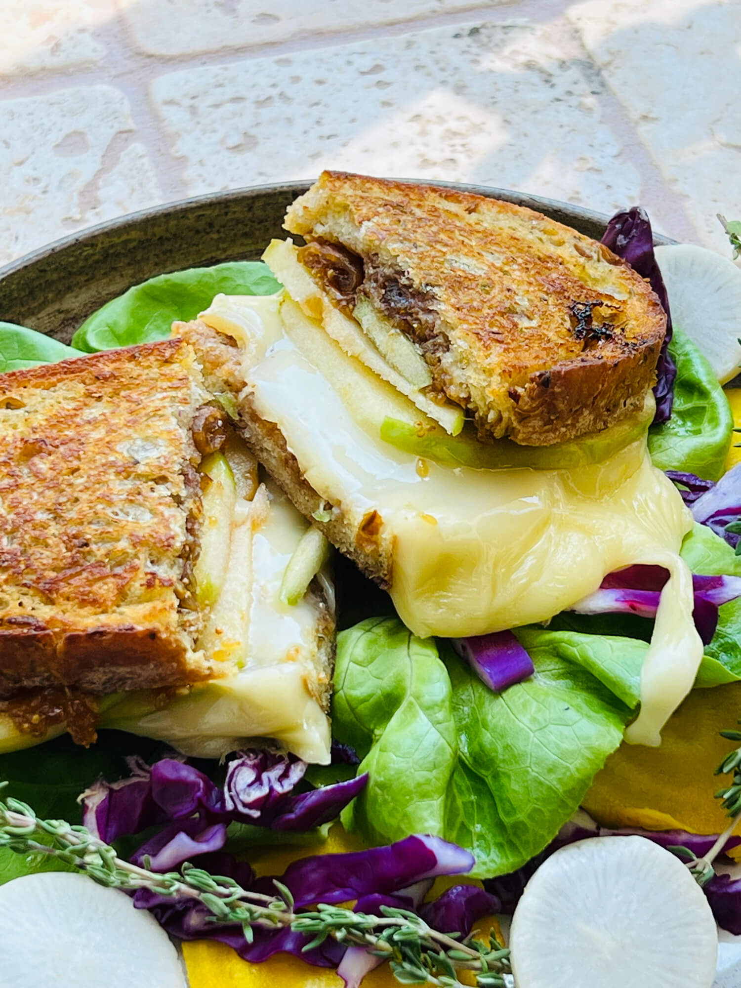 Brie Grilled Cheese with Fig Jam and Apples