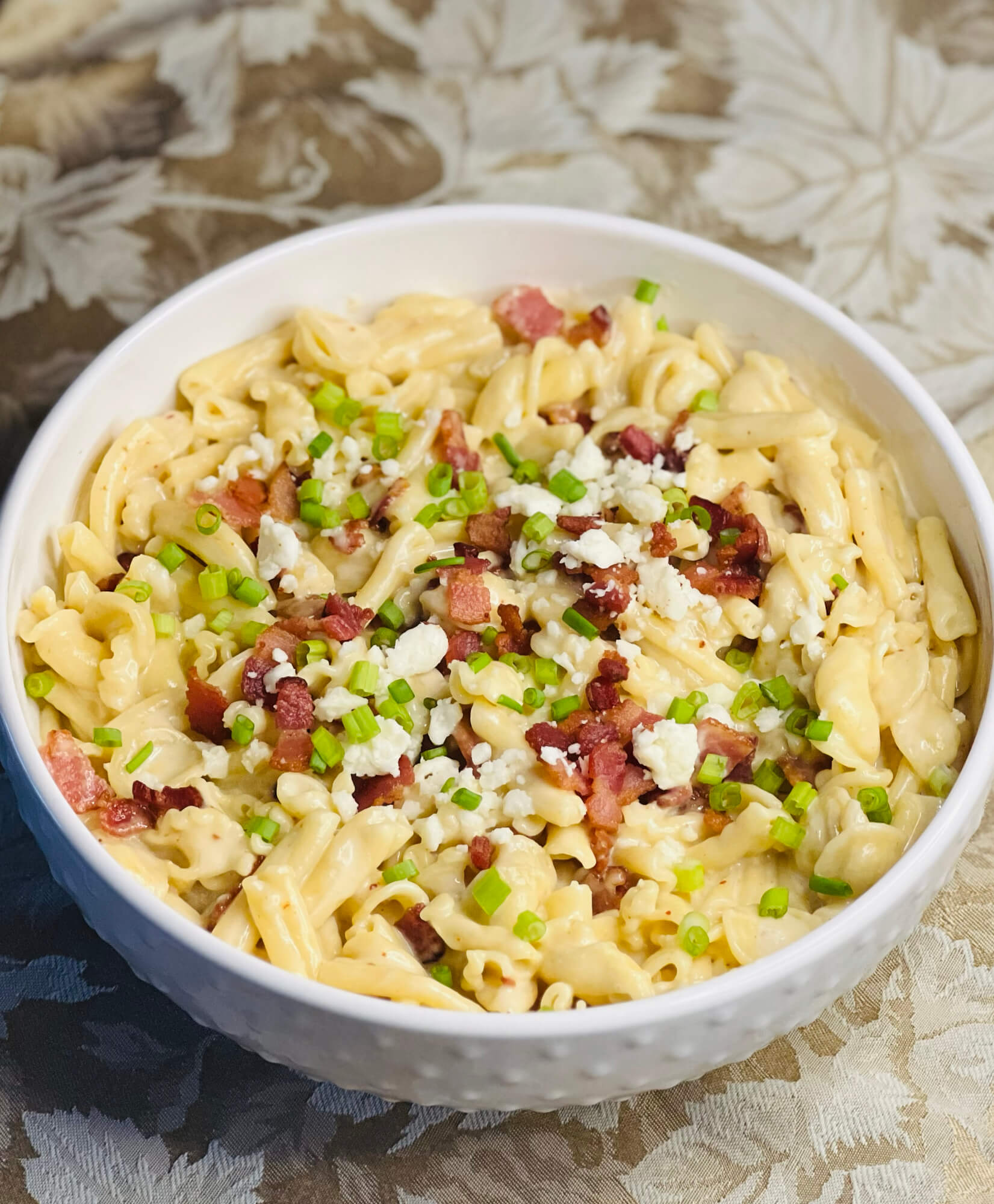 Creamy Bacon And Feta Macaroni With A Bold Cheddar-Parmesan Kick
