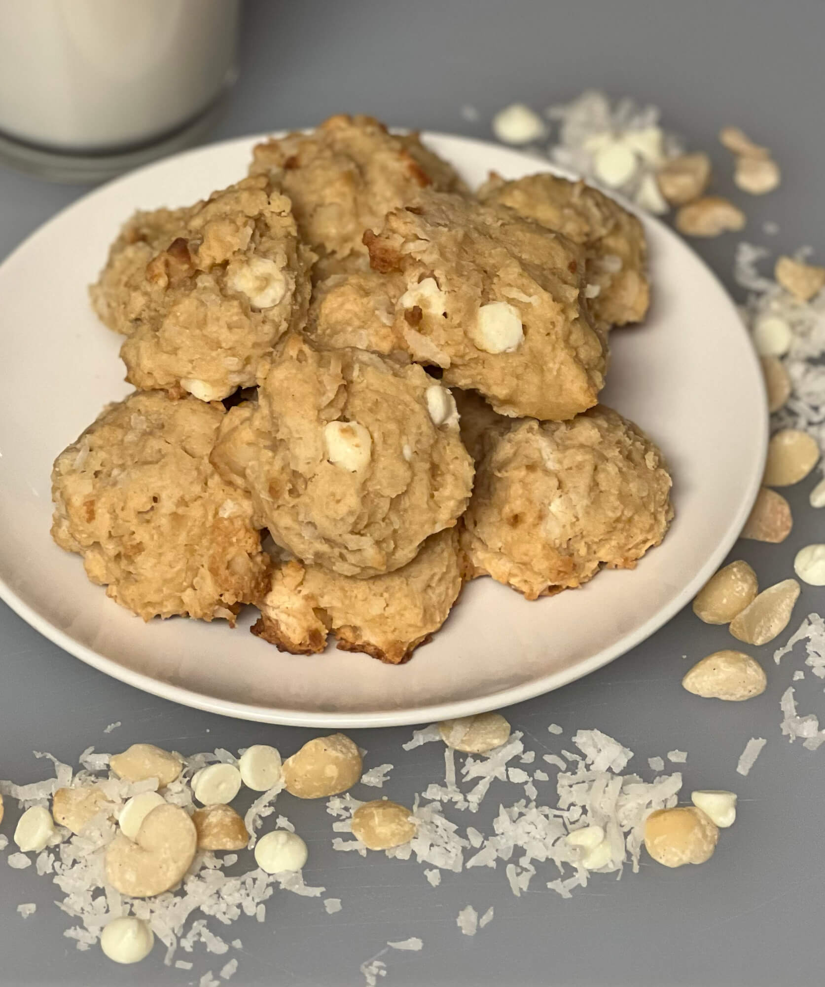 Coconut Macadamia Cream Cheese Cookies 