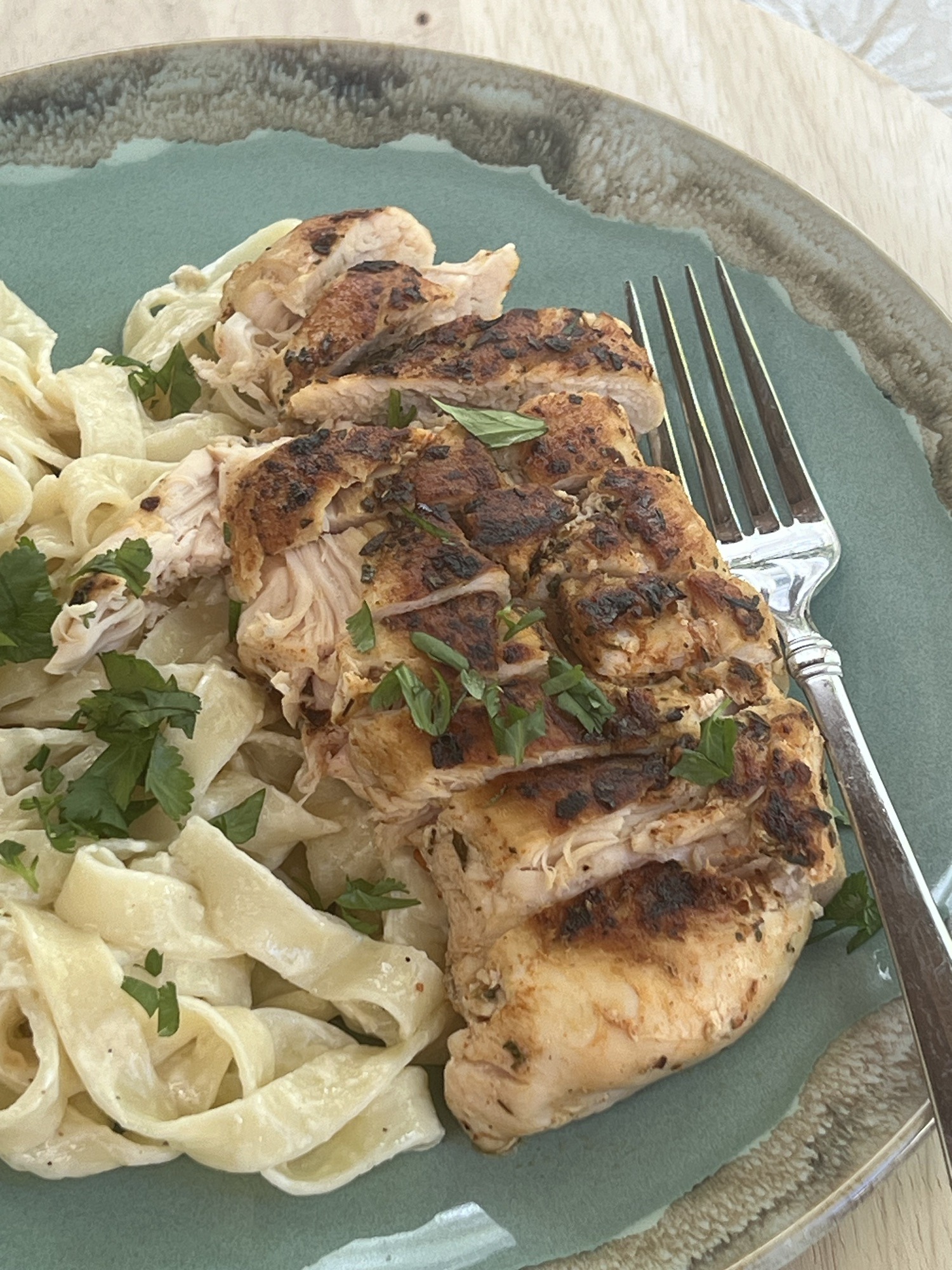 Cajun-Style Blackened Chicken Fettuccine Alfredo