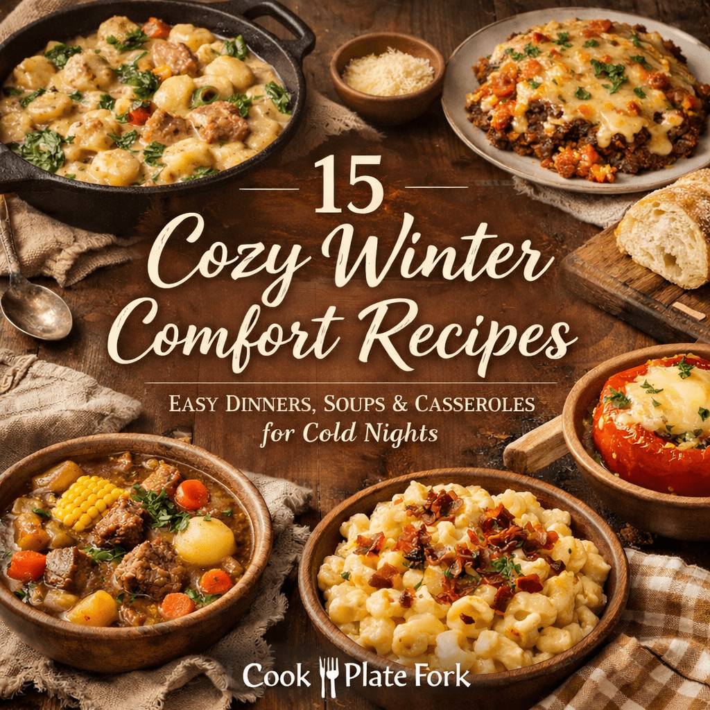 Cozy winter comfort food roundup with soups, casseroles, and pasta, Cook Plate F